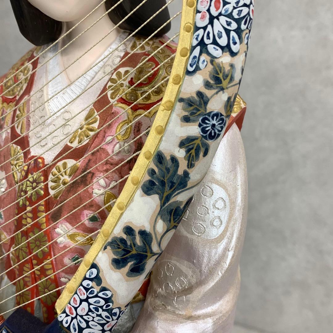 小副川祐二 余韻 箱付き 全長 約 43 cm 博多人形 楽器 人形