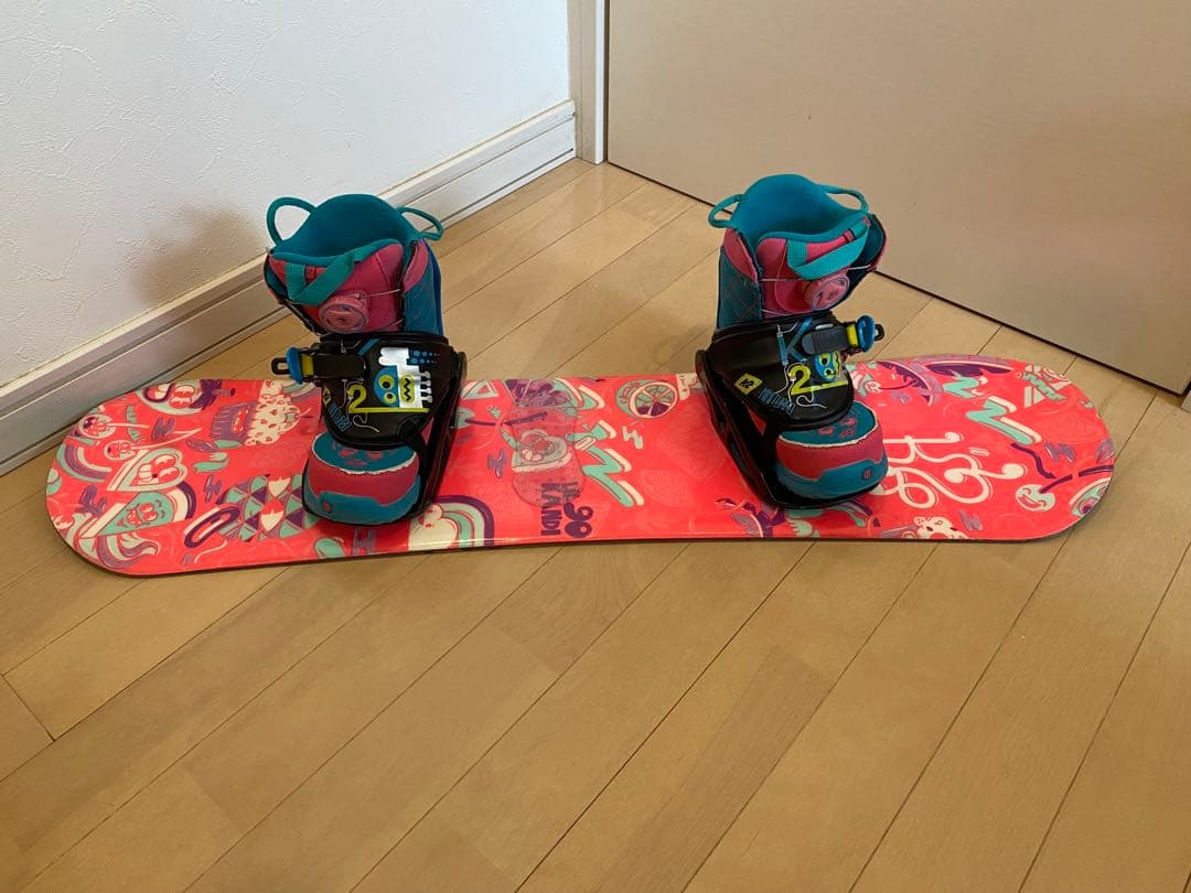 カラフルスノーボードセットk2 90センチ　Burton