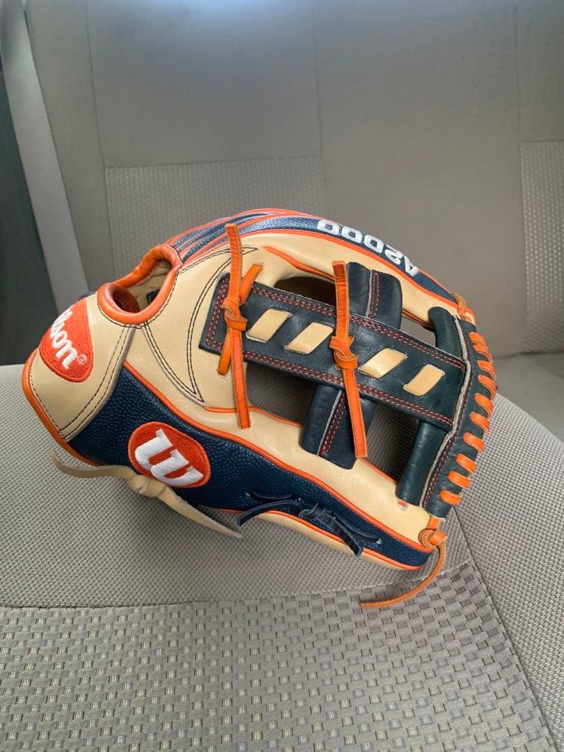 Wilson 硬式グローブ ベージュ/オレンジ