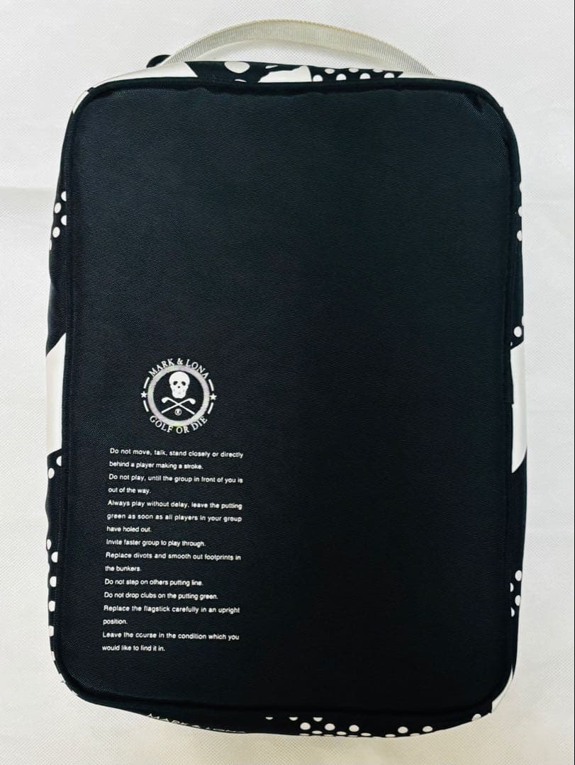 MARK&LONA マーク＆ロナ シューズケース スカル ドット柄 ブラック