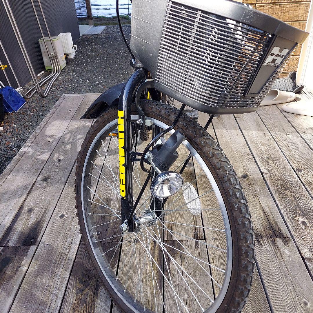 HUMMER キッズサイクル 黒/黄色24型6段ギア長浜市～南彦根まで配送無料