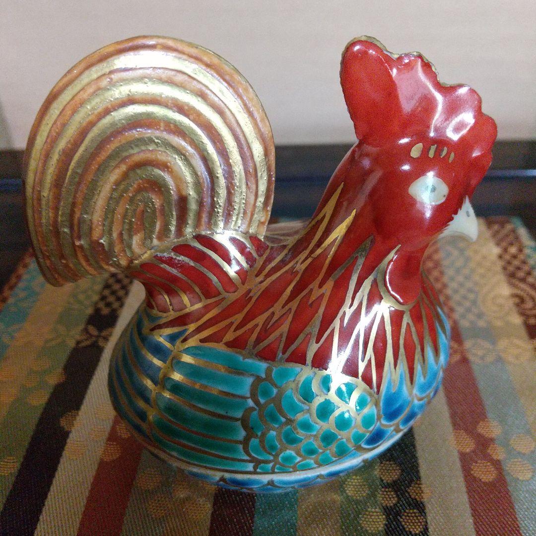 ５世乾山 仁清写 色絵 鶏香合