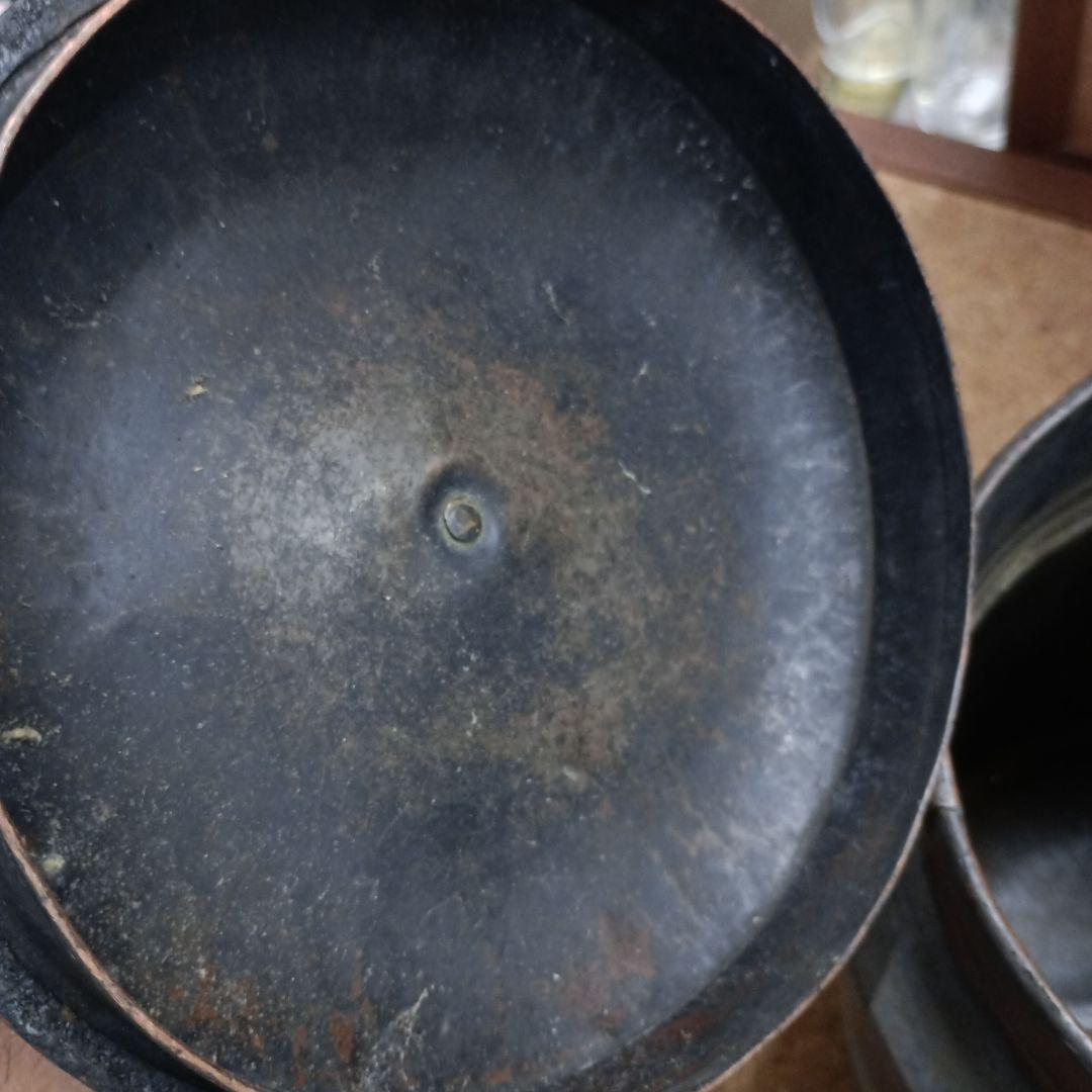 4483）燗銅壺（かんどうこ）丸型火鉢用　大型　現状漏れあり