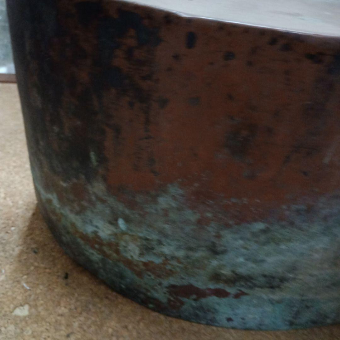 4483）燗銅壺（かんどうこ）丸型火鉢用　大型　現状漏れあり