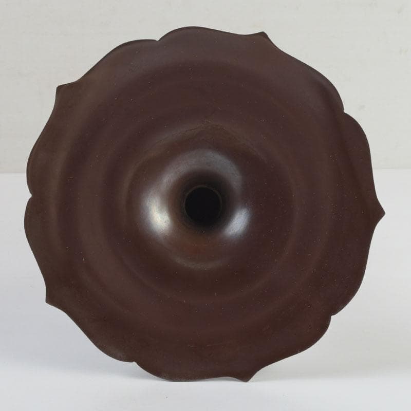 spring　八尾祥栄作　鋳銅　桔梗形　一文字　花入　共箱　C　9390