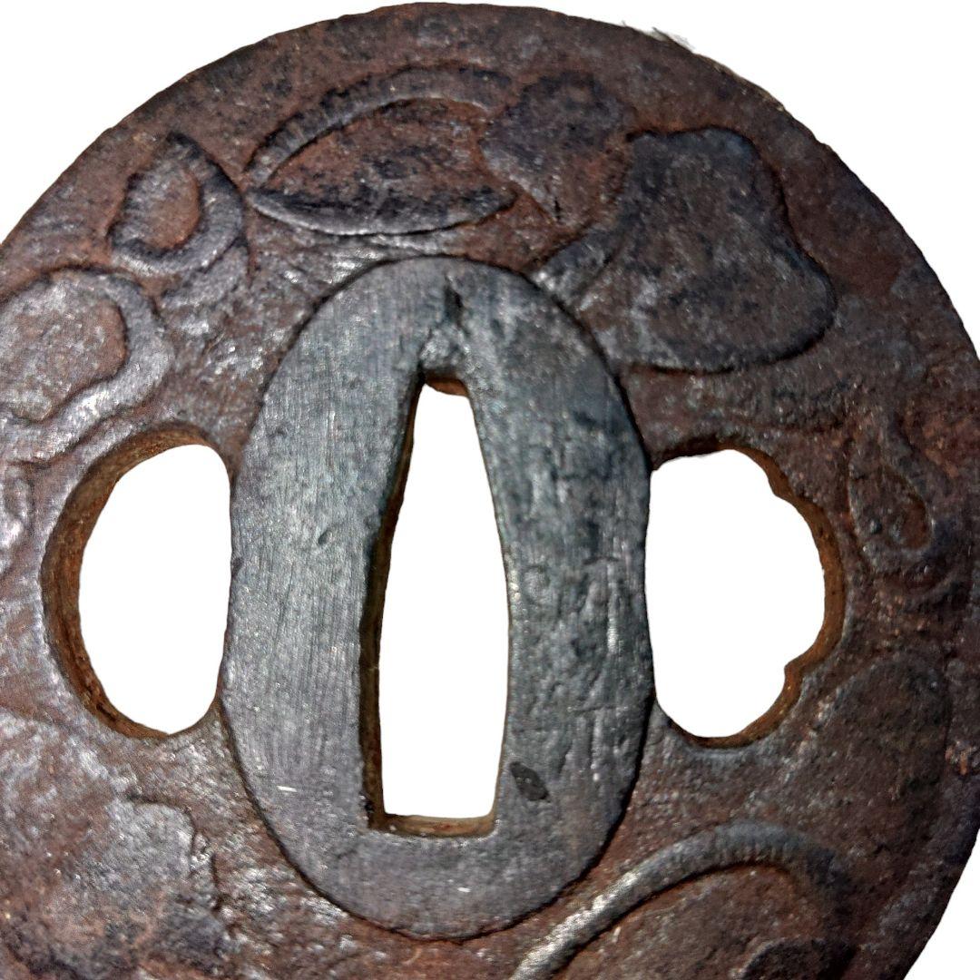 鉄地　正阿弥作　刀鐔　骨董品　武具