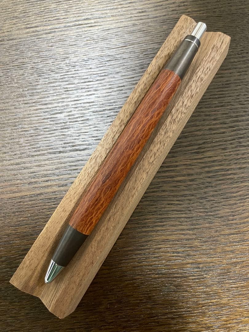 野原工芸 斑紋黒染色 シーオーク SANZ銀クリップ 固定式口金付属 シャーペン