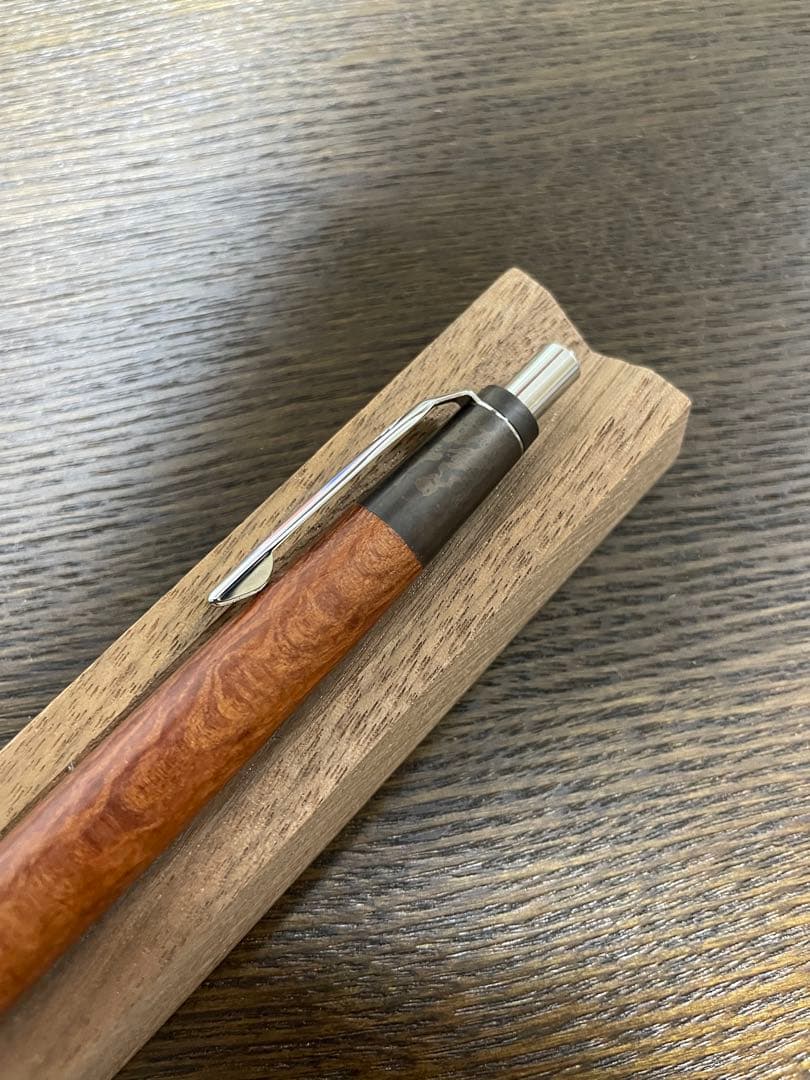 野原工芸 斑紋黒染色 シーオーク SANZ銀クリップ 固定式口金付属 シャーペン