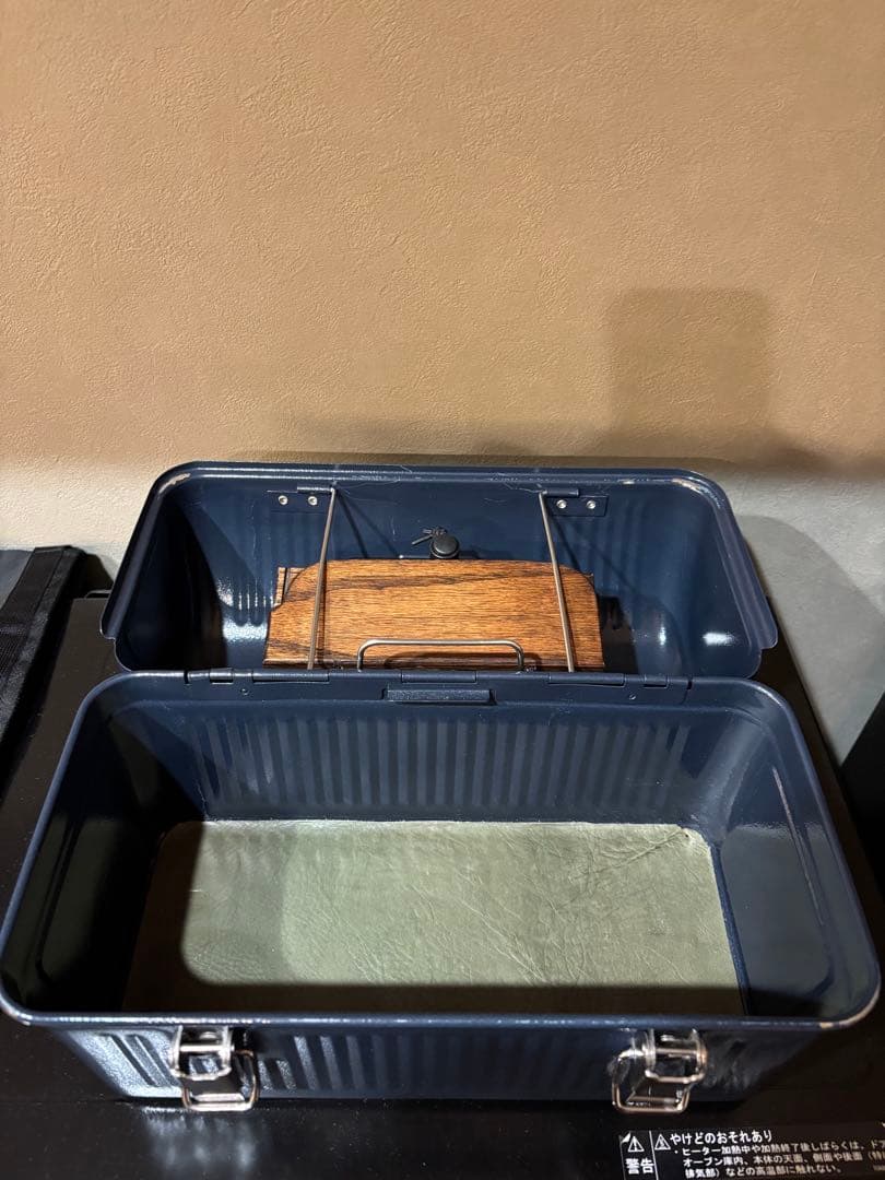 【希少】STANLEY ランチボックス ネイビー　木天板　本革底マット付