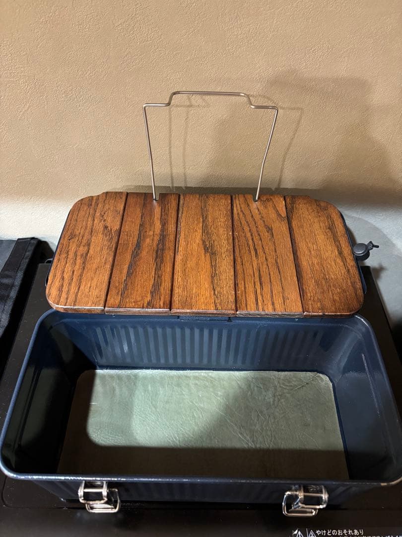 【希少】STANLEY ランチボックス ネイビー　木天板　本革底マット付