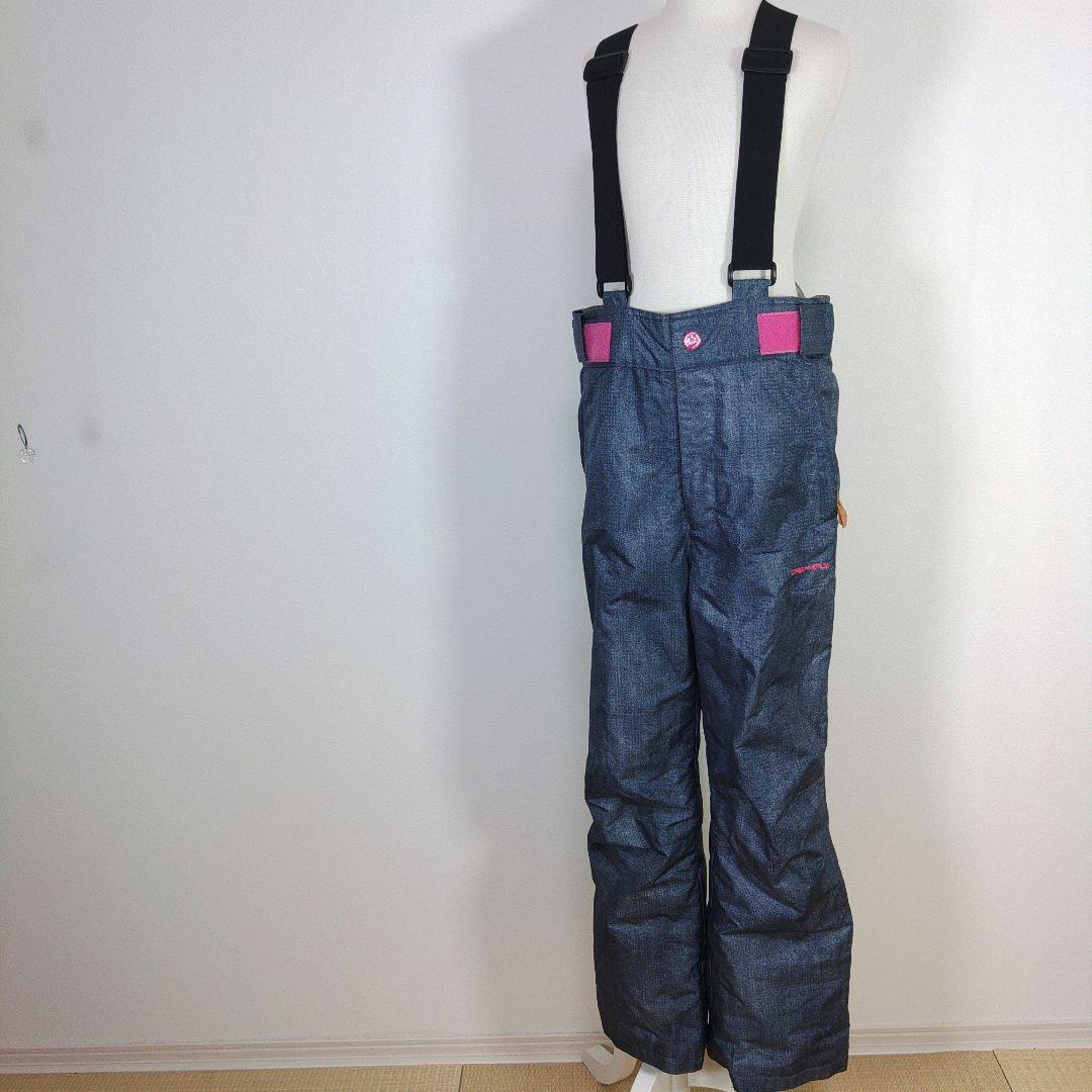 スキーウェア　140cm　女の子　キッズ　子供　ピンク　青　ゴーグル　ニット帽