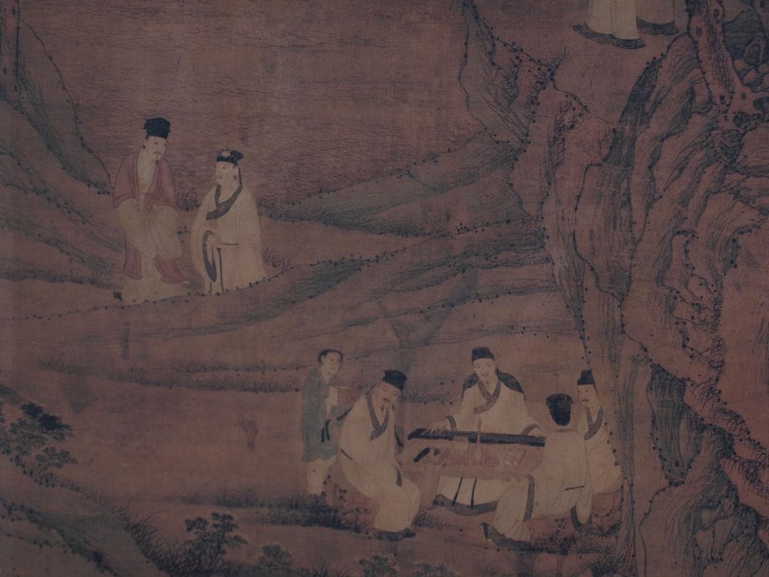 骨董市仕入れ品　中国清時代の掛軸　人物図　肉筆保証　 DE748A7-3