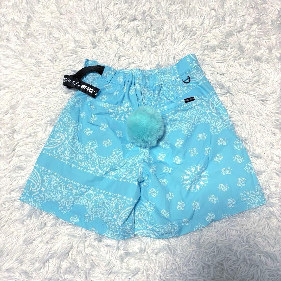最新 FR2ゴルフ ペイズリー バンダナ うさぎ ショートパンツ 水色