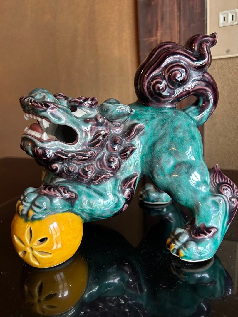 て*つ様 二代徳田八十吉　獅子置物　九谷　1点