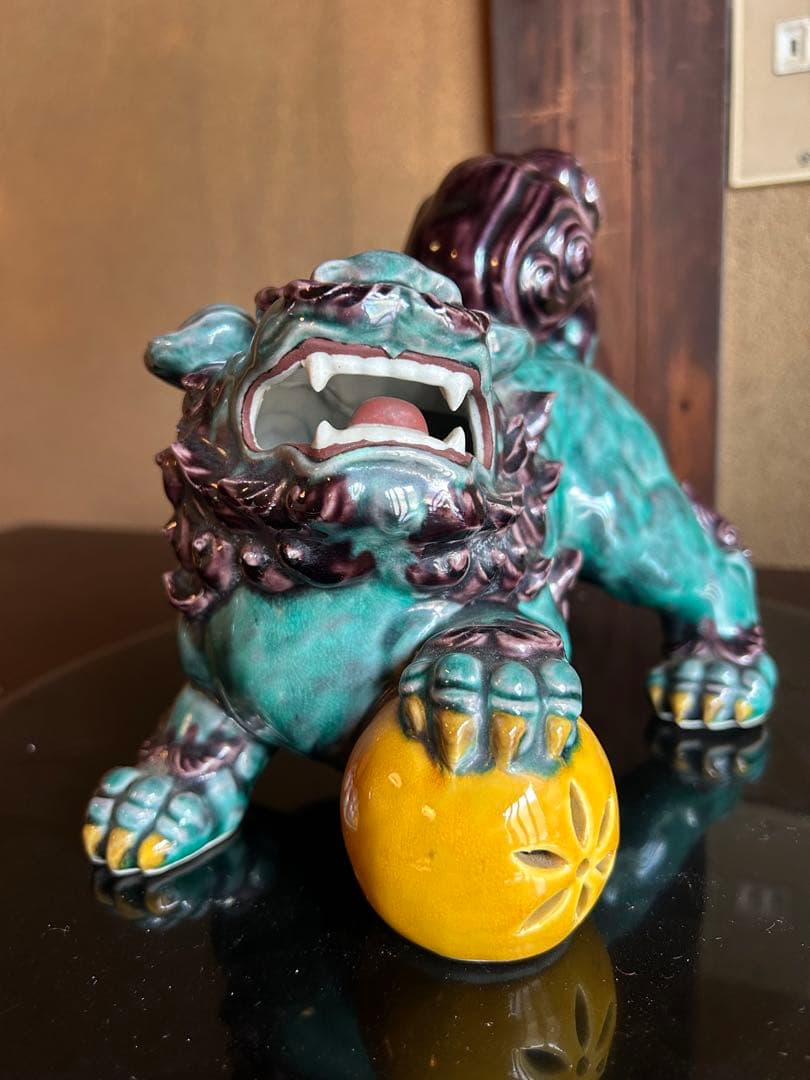 て*つ様 二代徳田八十吉　獅子置物　九谷　1点