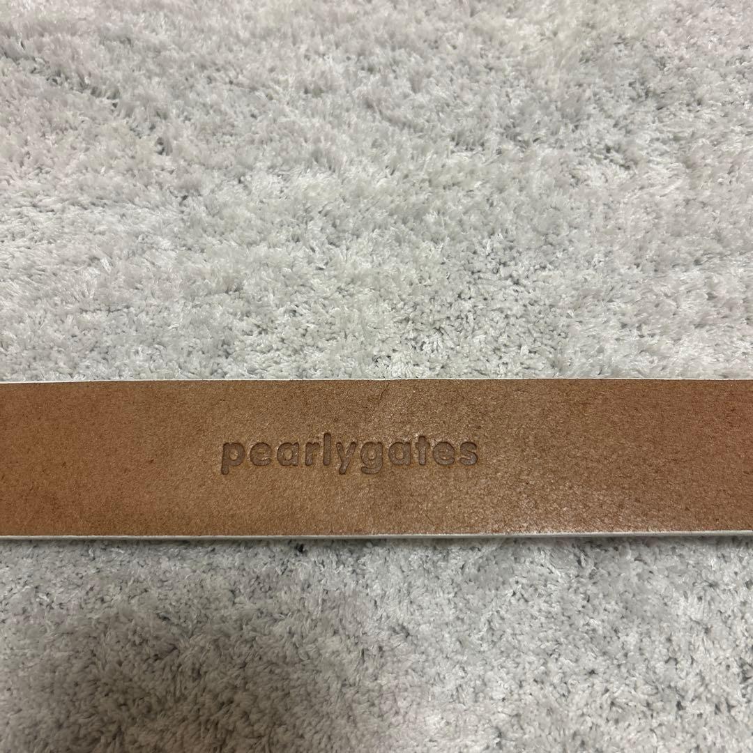 PEARLY GATES ロゴデザイン ベルト ホワイト