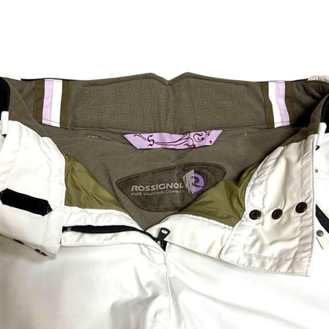 超希少 ロシニョール スキー スノボパンツ S 白 高級多機能 美品 上質