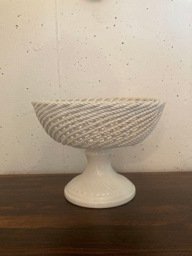 フランス　アンティーク　コンポティエ　編み編み