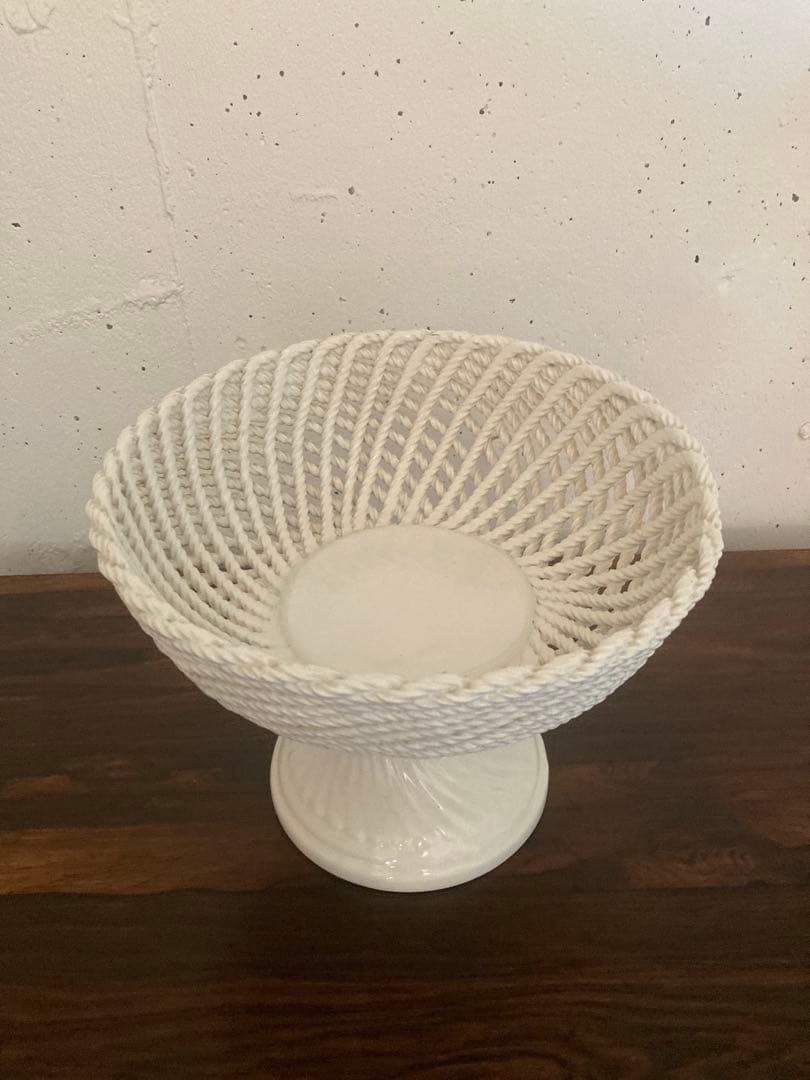 フランス　アンティーク　コンポティエ　編み編み