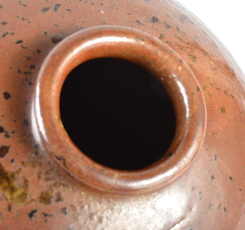 瀬戸焼　古瀬戸　鉄釉　舟徳利　壷　N　R4451C