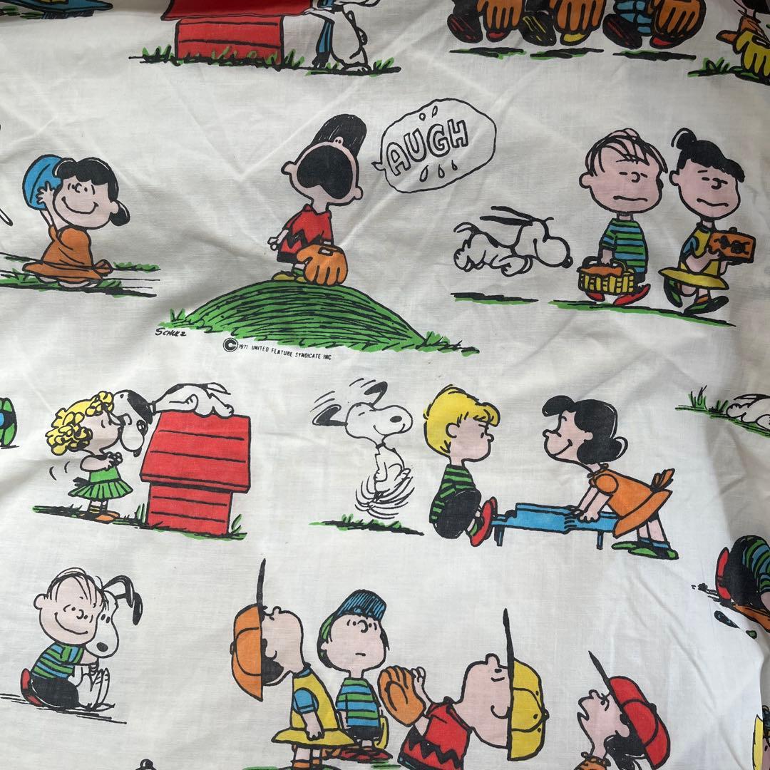 USA製70’sヴィンテージpeanuts snoopyシーツ フライングエース
