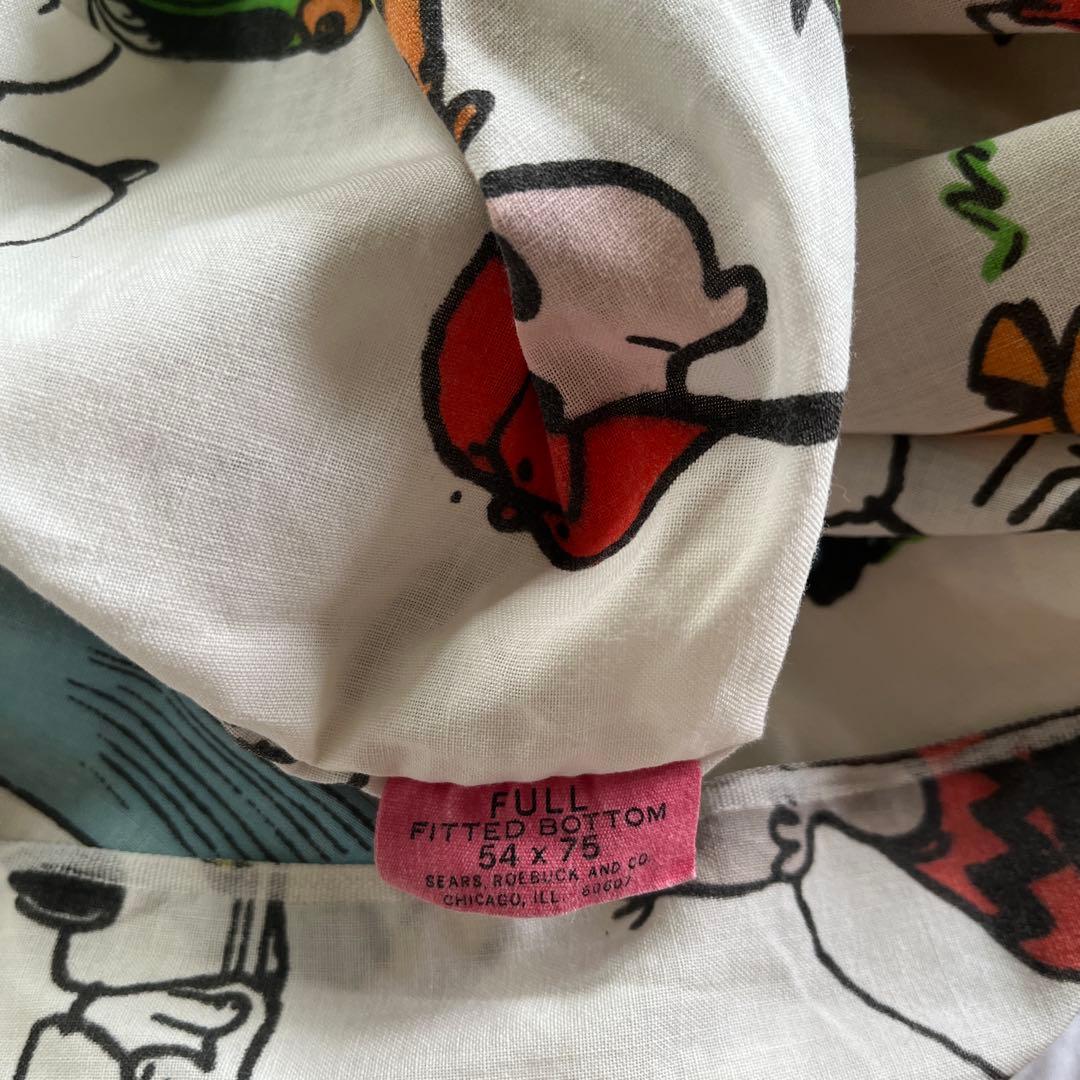 USA製70’sヴィンテージpeanuts snoopyシーツ フライングエース