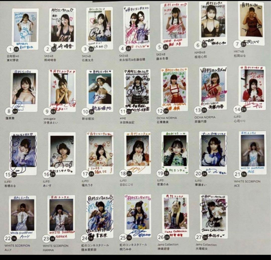 【直筆】 ALLY アリーサイン入りチェキ月刊エンタメ R6年11月号【当選品】