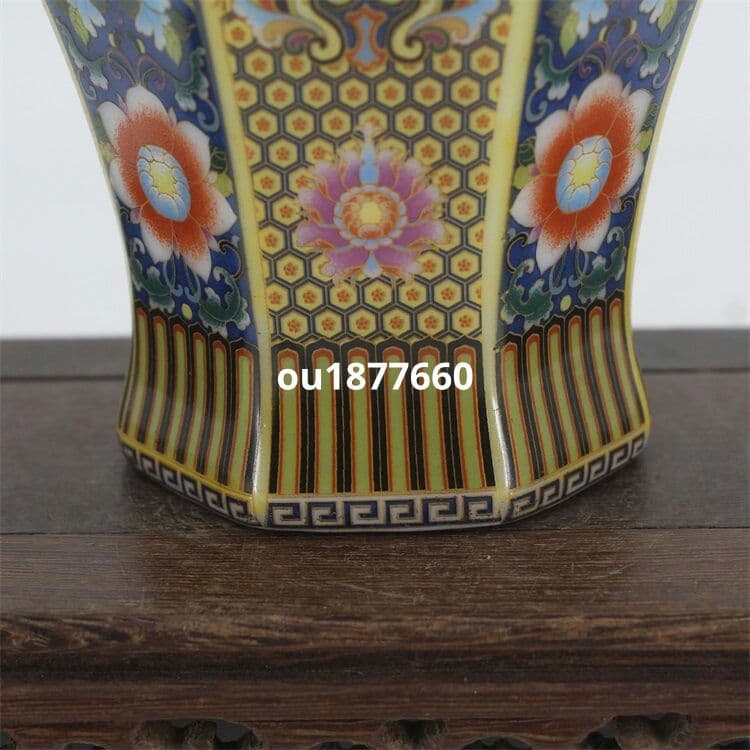 琺瑯彩花鳥八方梅瓶 景徳鎮 陶磁器 装飾品 現代工芸品 美術品 置物