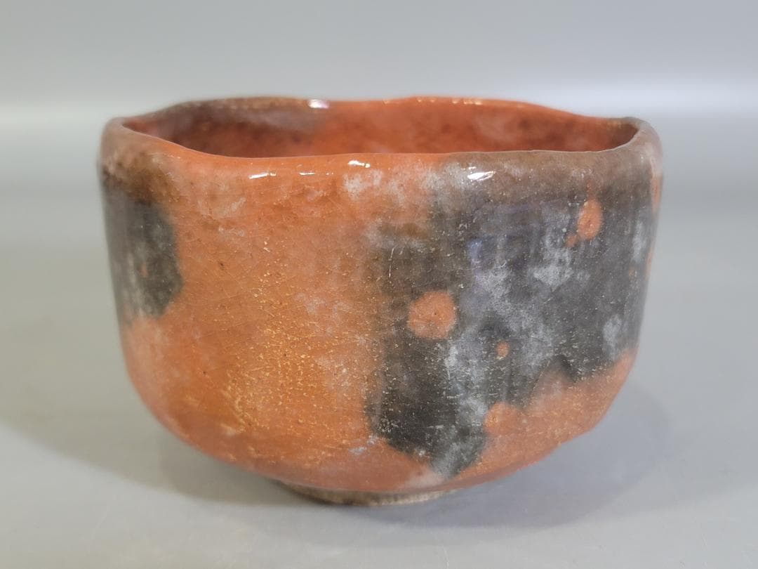 DT182 茶道具 小川長楽造 赤楽茶碗 共箱 古美術