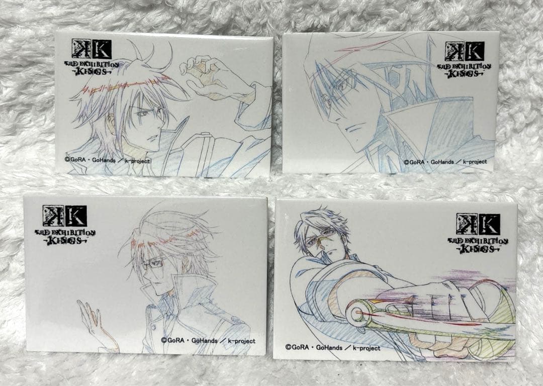 K 宗像礼司 複製原画 スクエア缶バッジ 4点セット