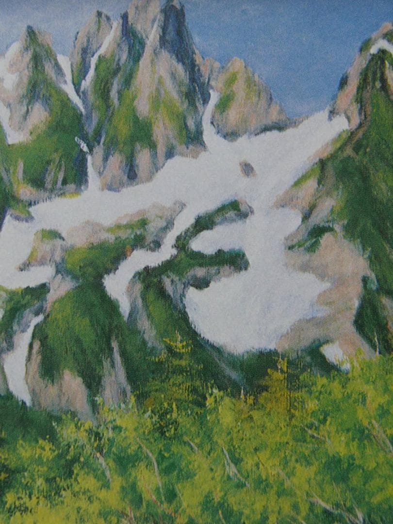 足立源一郎、【剣岳】、希少な額装用画集より、新品額装付、状態良好