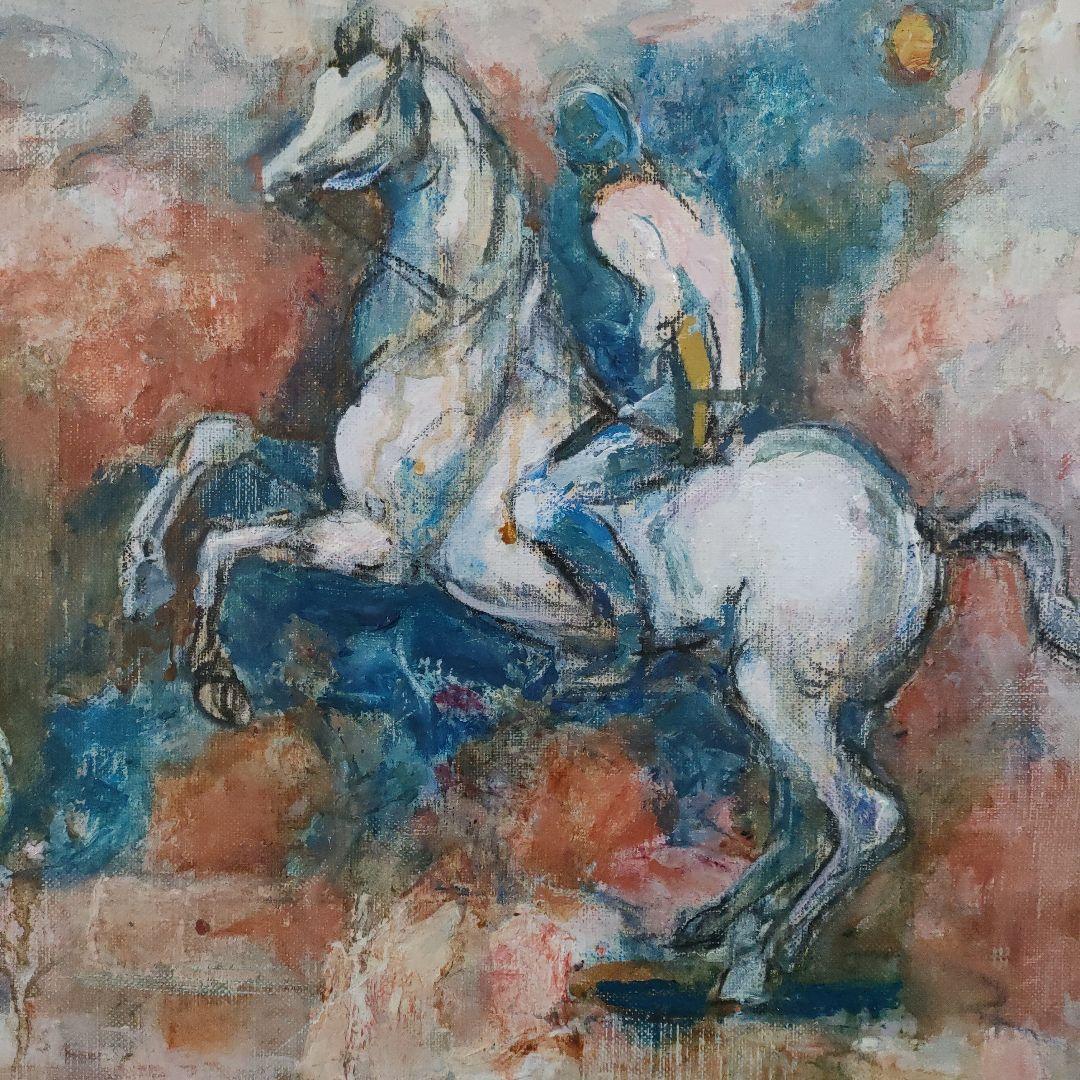 久保吉汜（くぼよしひろ）　油彩画 F6号『騎馬』