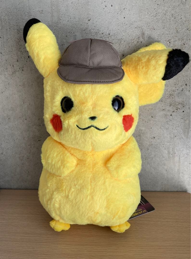 【美品】ポケモンぬいぐるみ1/1名探偵ピカチュウ、帽子セット