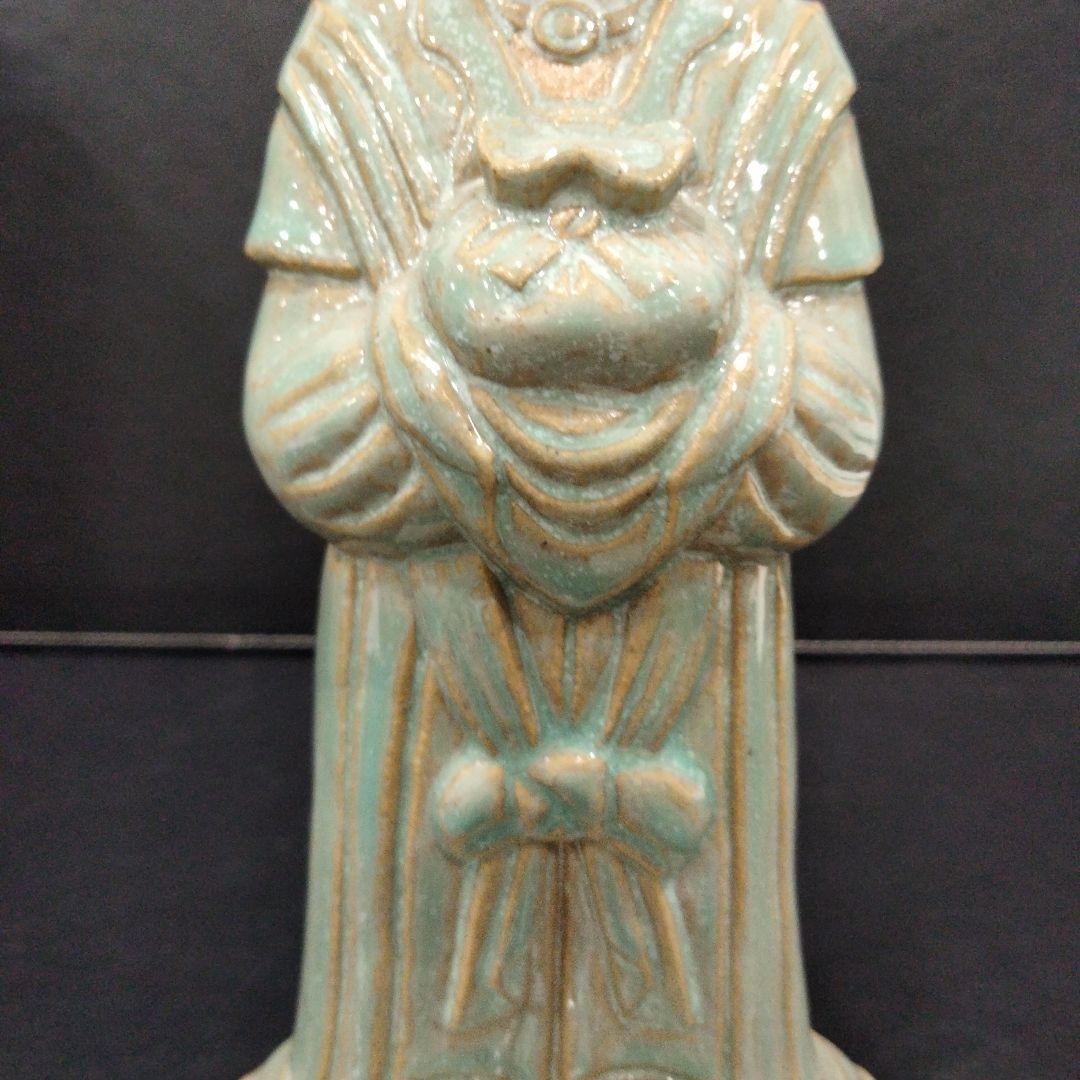 b396-4　仏師 久保田唯心 御李代刀 本人作 陶彫 宝蔵童女　E