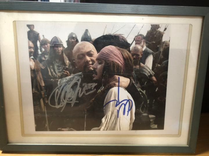 ジョニーデップ　チョウユンファ　直筆サイン　オートグラフ　パイレーツ