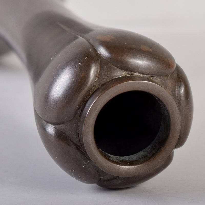 茶道具　一ノ瀬宗辰作　砂張　柚子口　花入　共布共箱　V　R8700