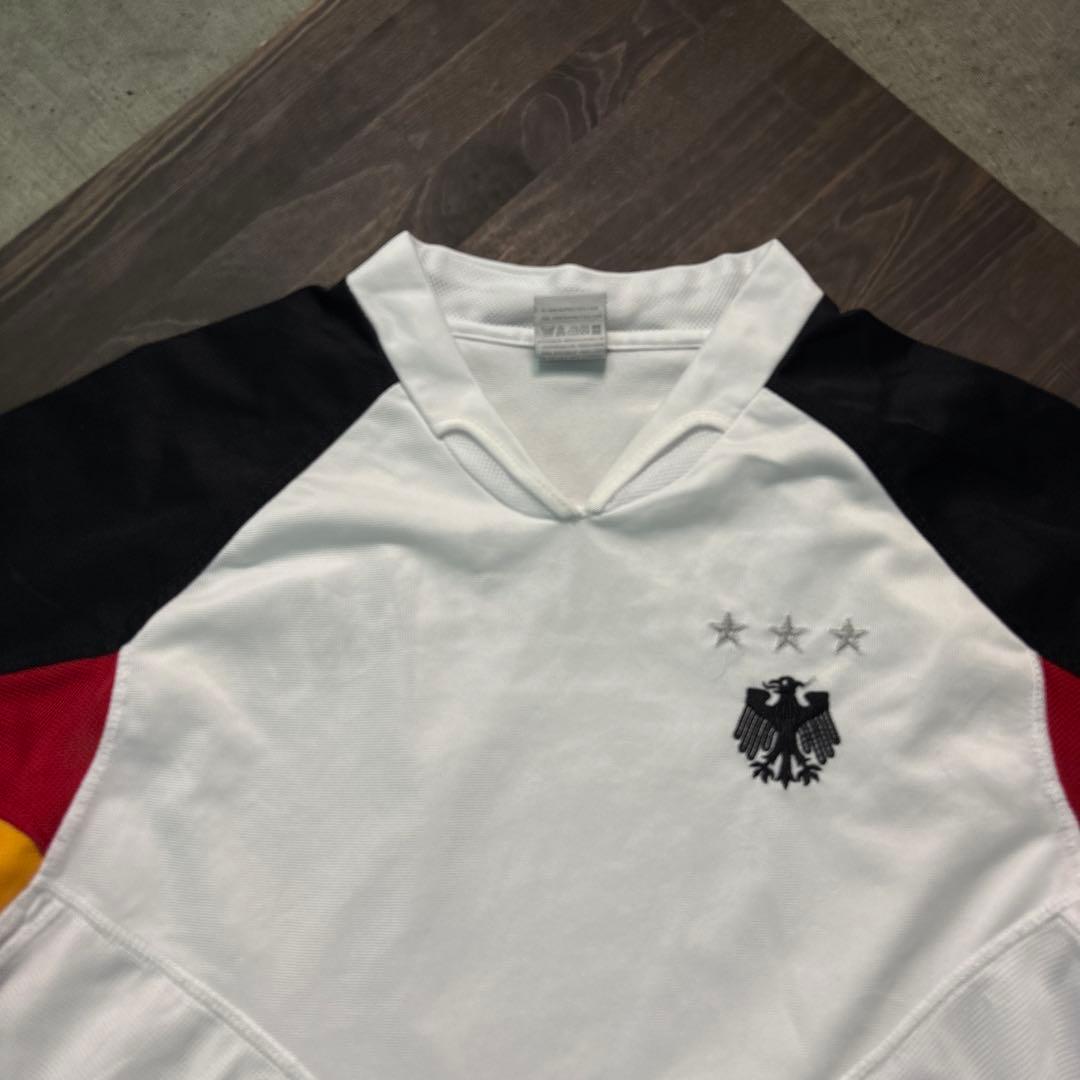 ★8SM2 ドイツ代表　ゲームシャツ　ユニフォーム　白　刺繍　XL サッカー古着