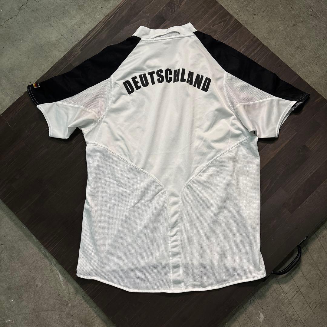 ★8SM2 ドイツ代表　ゲームシャツ　ユニフォーム　白　刺繍　XL サッカー古着