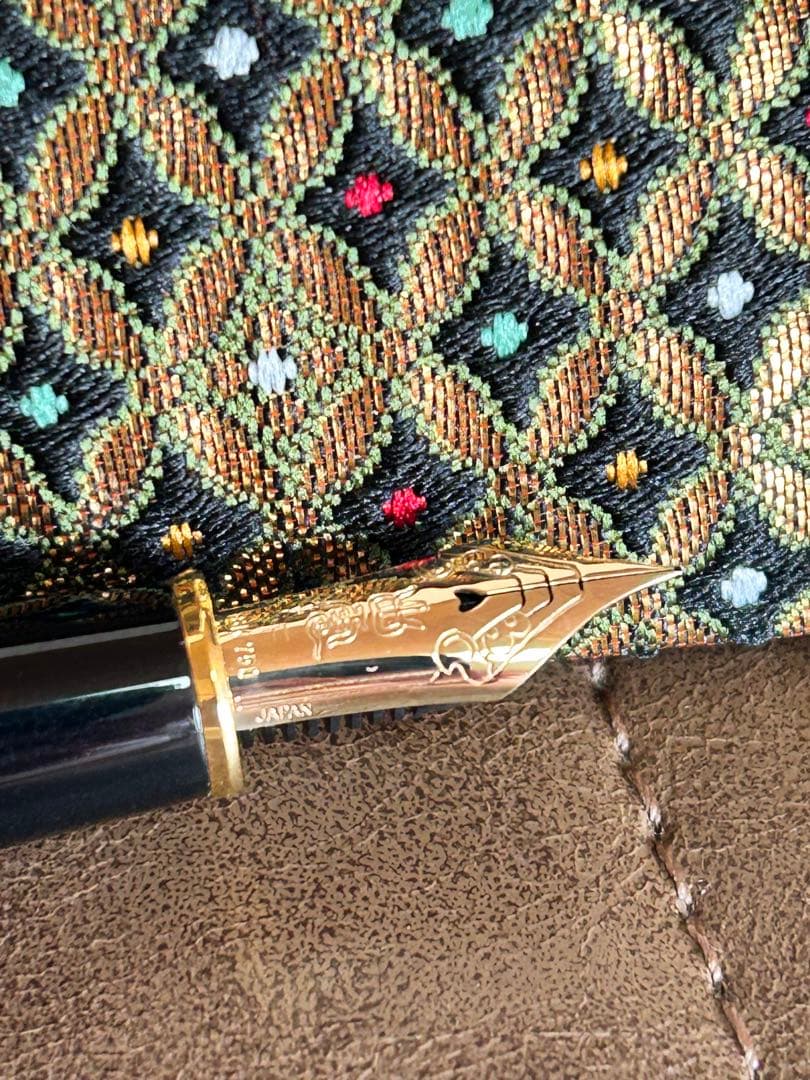 プラチナ万年筆　出雲　溜塗り　枇杷溜　美品　細字