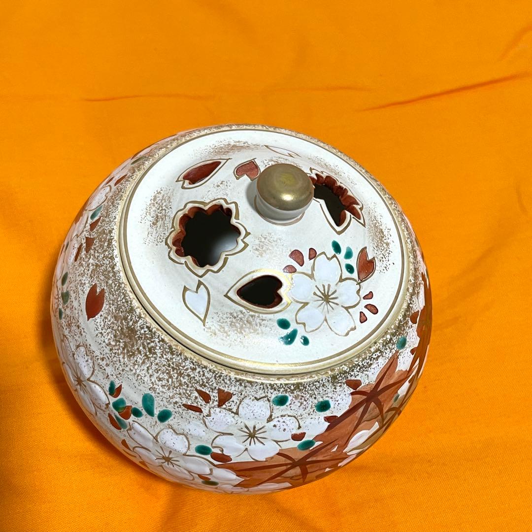 【美品】京 清水焼 斎藤雲楽作 雲錦 飾り壺&香炉セット 花瓶 京都 伝統工芸品