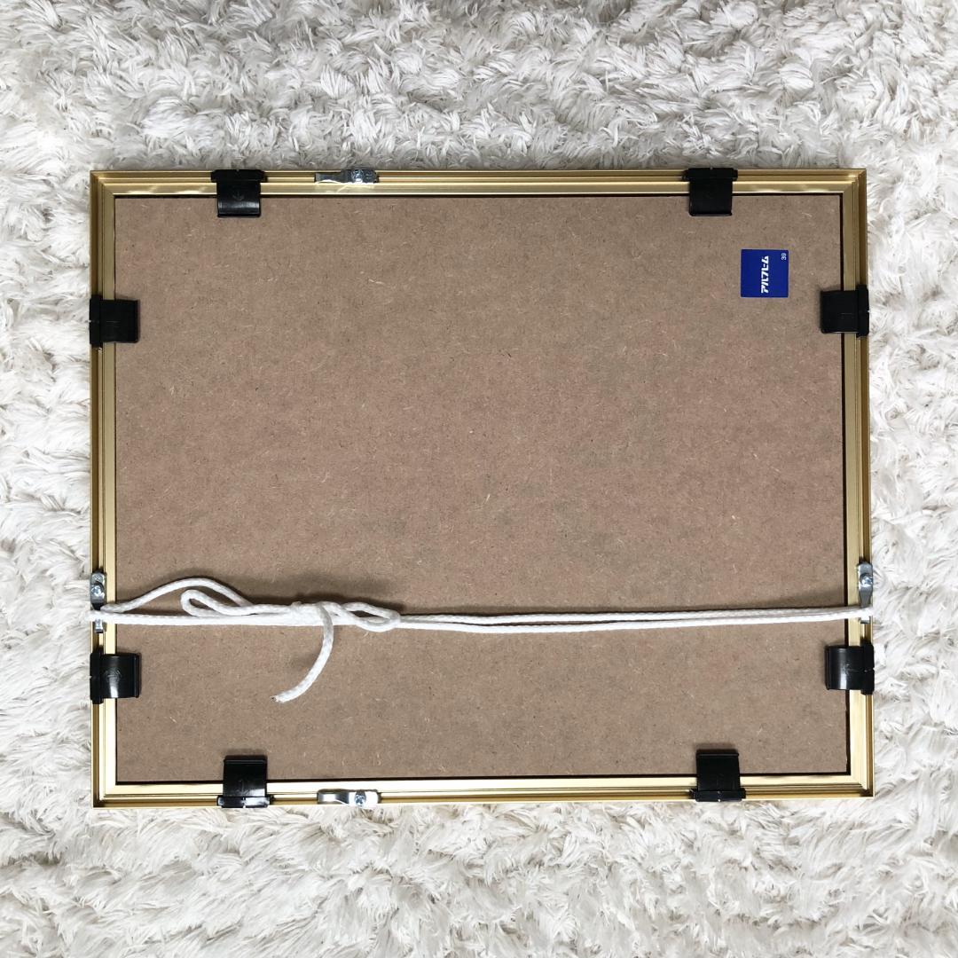 透明水彩画　原画　「ひまわり畑01」額縁付　SMサイズ　風景画