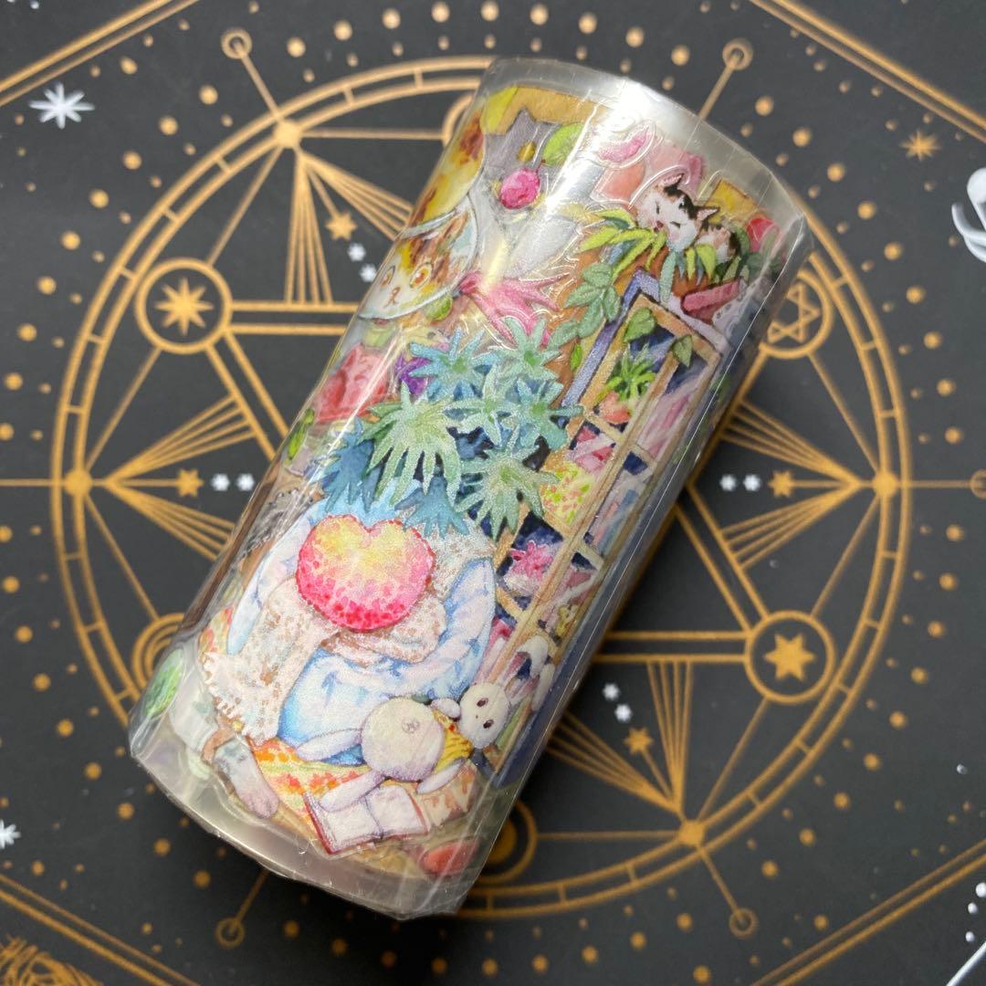 【8915】海外　マステ　5m巻　PETカッティングマスキングテープ　猫　家具