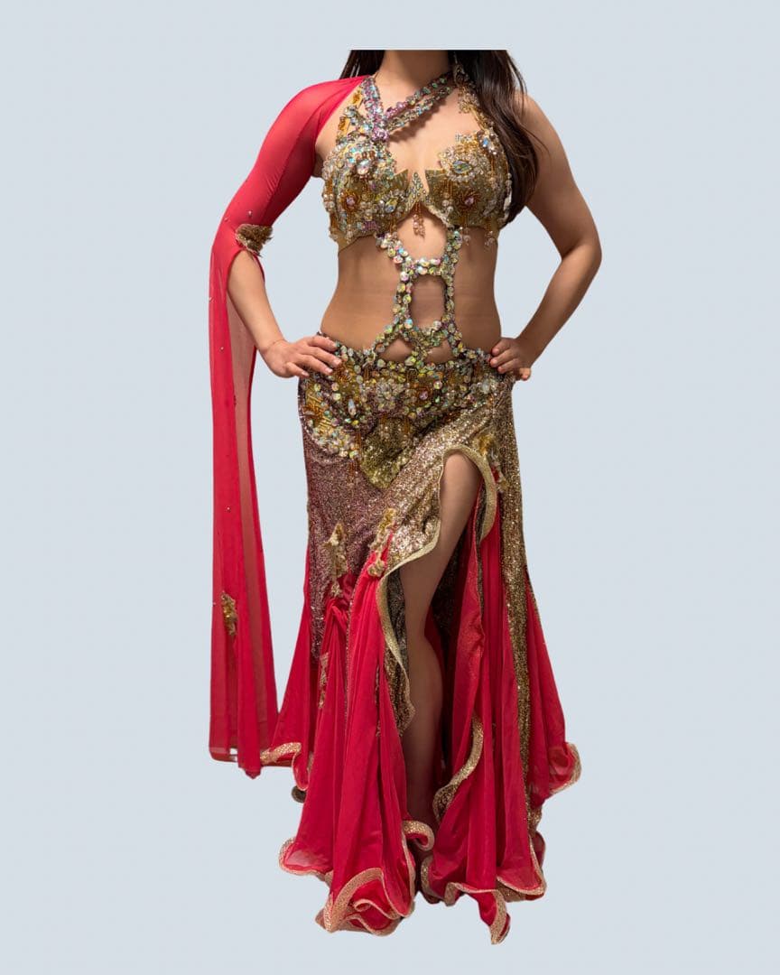 ベリーダンス衣装ピンク【エジプト購入】