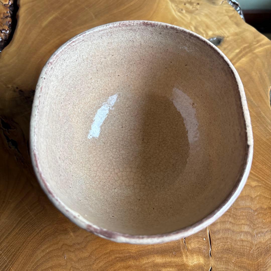 萩焼 俵茶碗 大野瑞峰作 ネズミ 抹茶碗 茶道具 共箱（38t）