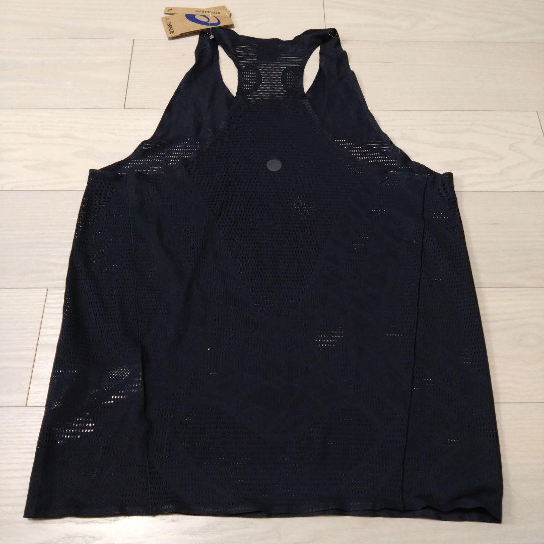 アシックス　シングレット TUN 黒 海外サイズM L