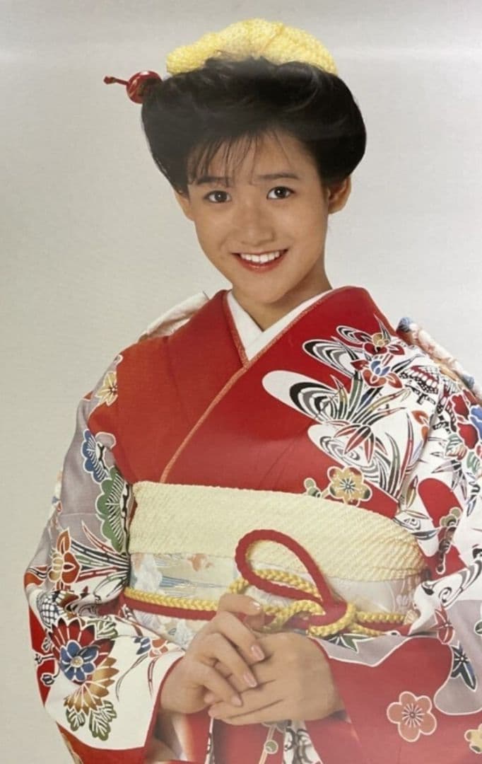 【当時物】岡田有希子『二人だけのセレモニー 』A1特大ポスター　非売品　振り袖