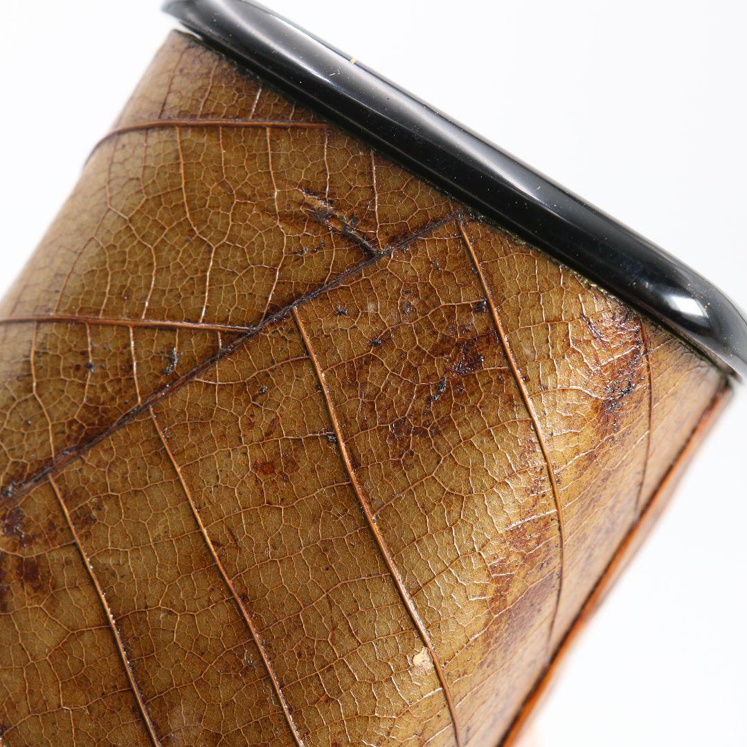 筑城筑良作 木の葉四方 薄茶器 茶道具 共箱　V926　N7