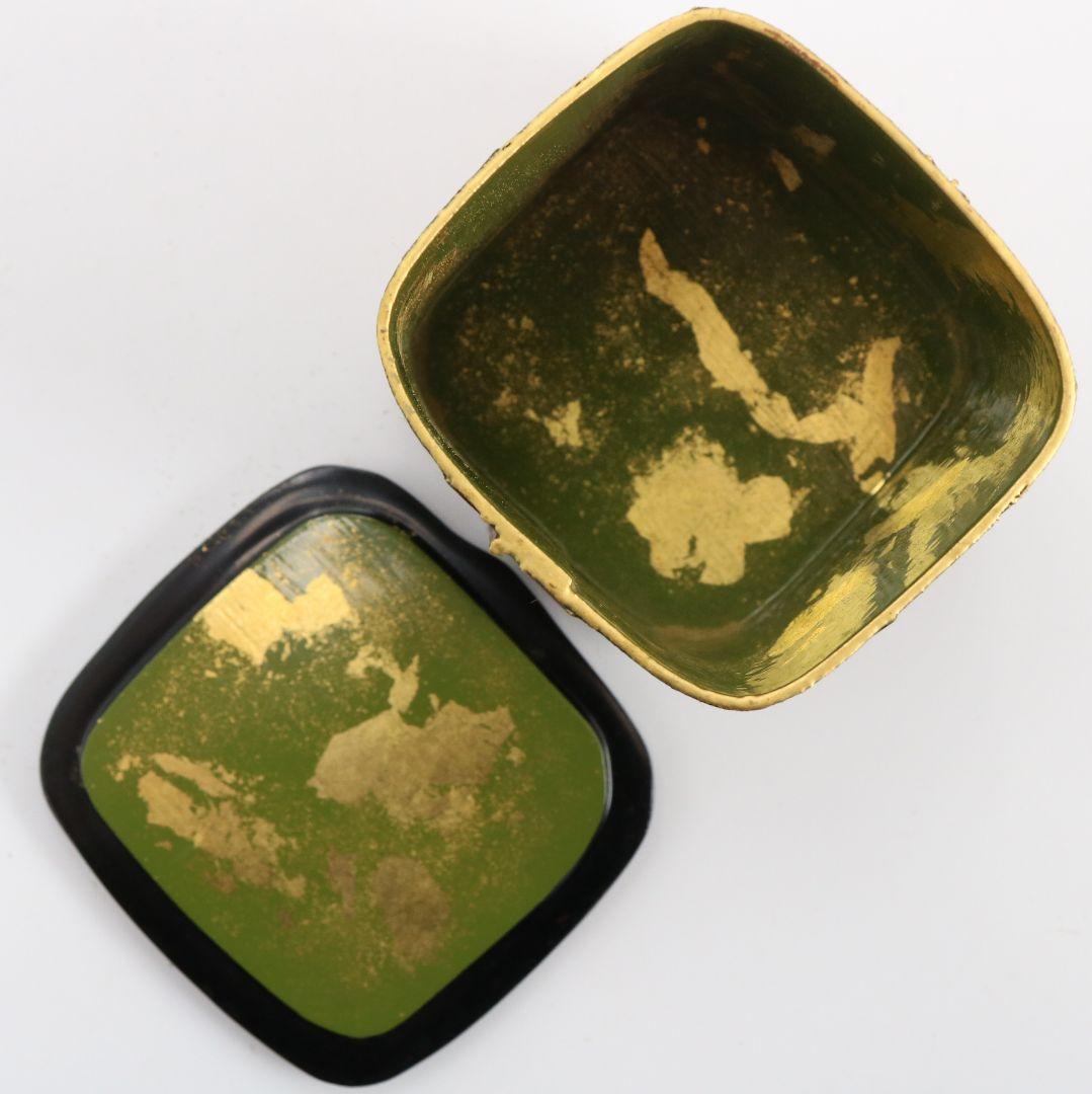 筑城筑良作 木の葉四方 薄茶器 茶道具 共箱　V926　N7