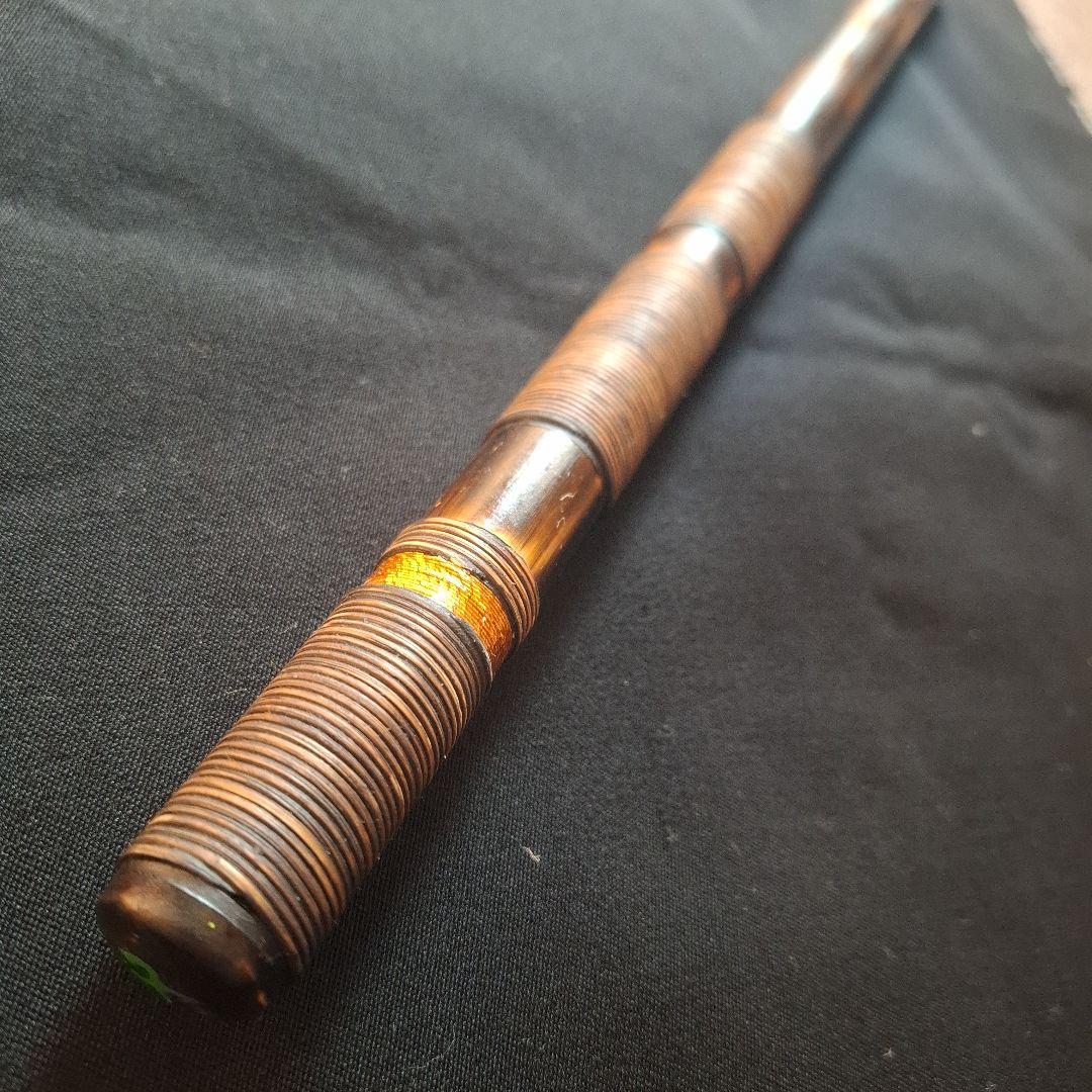 篠笛　古典調　7本調子　6穴　天地胴藤巻き　超鐵仕様　燻風仕上げ