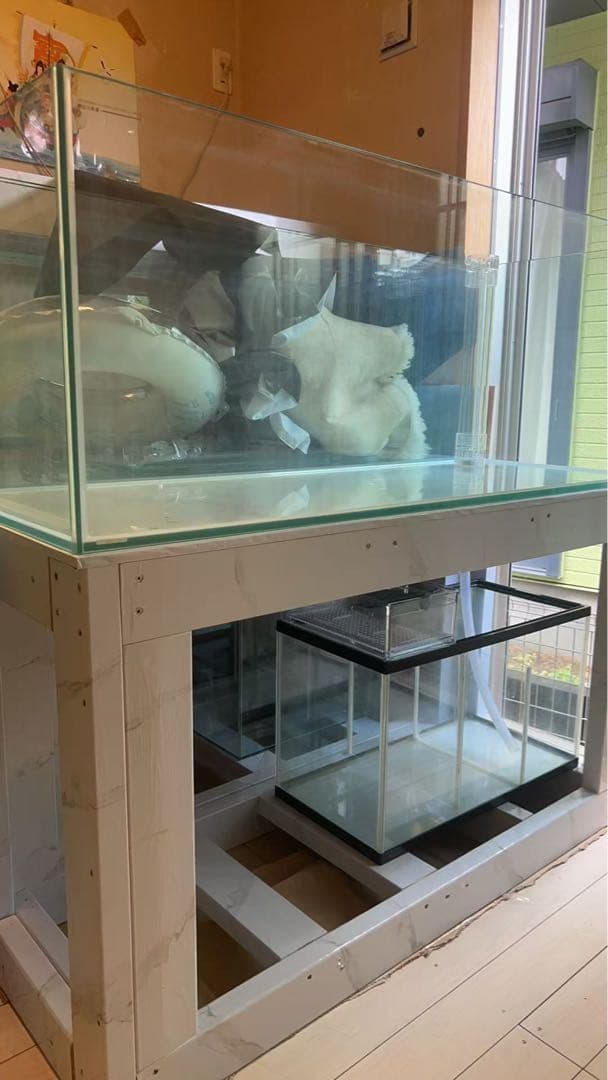値下げしました‼️⇒オーバーフローKOTOBUKIガラス水槽と台のセット
